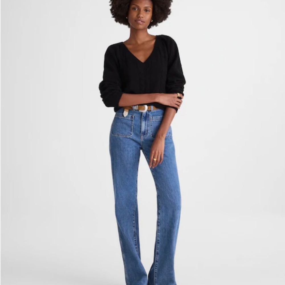 Madewell V-Neck Pullover Sweater in Merino Wool - still in stores- NWT